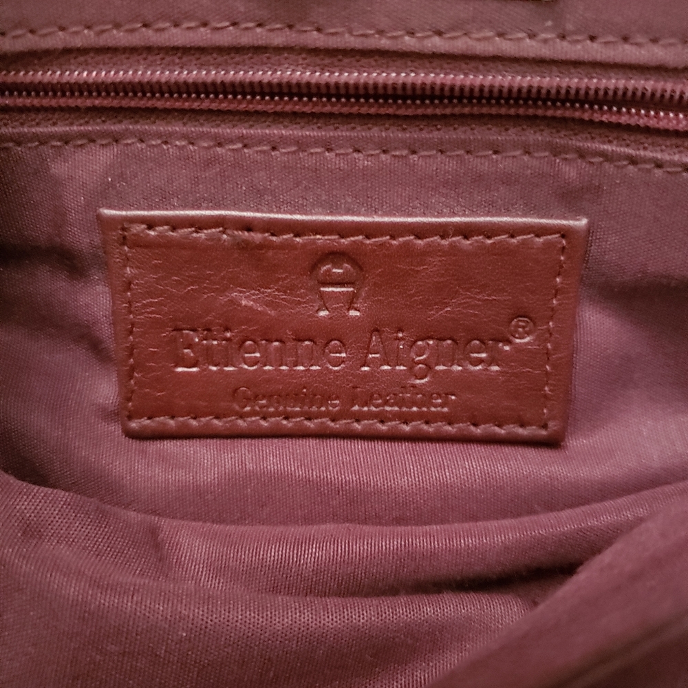 Etienne Aigner Maroon leather crossbody bag - Picture 4 of 4